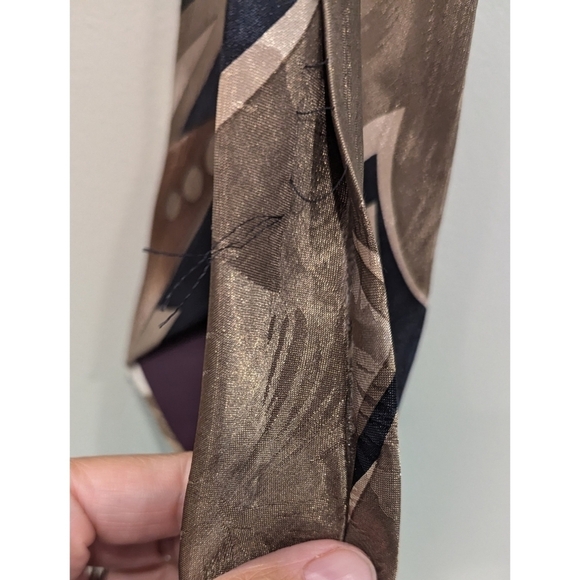 Pierre Balmain Paris Tan and Black Neck Tie - Picture 4 of 6